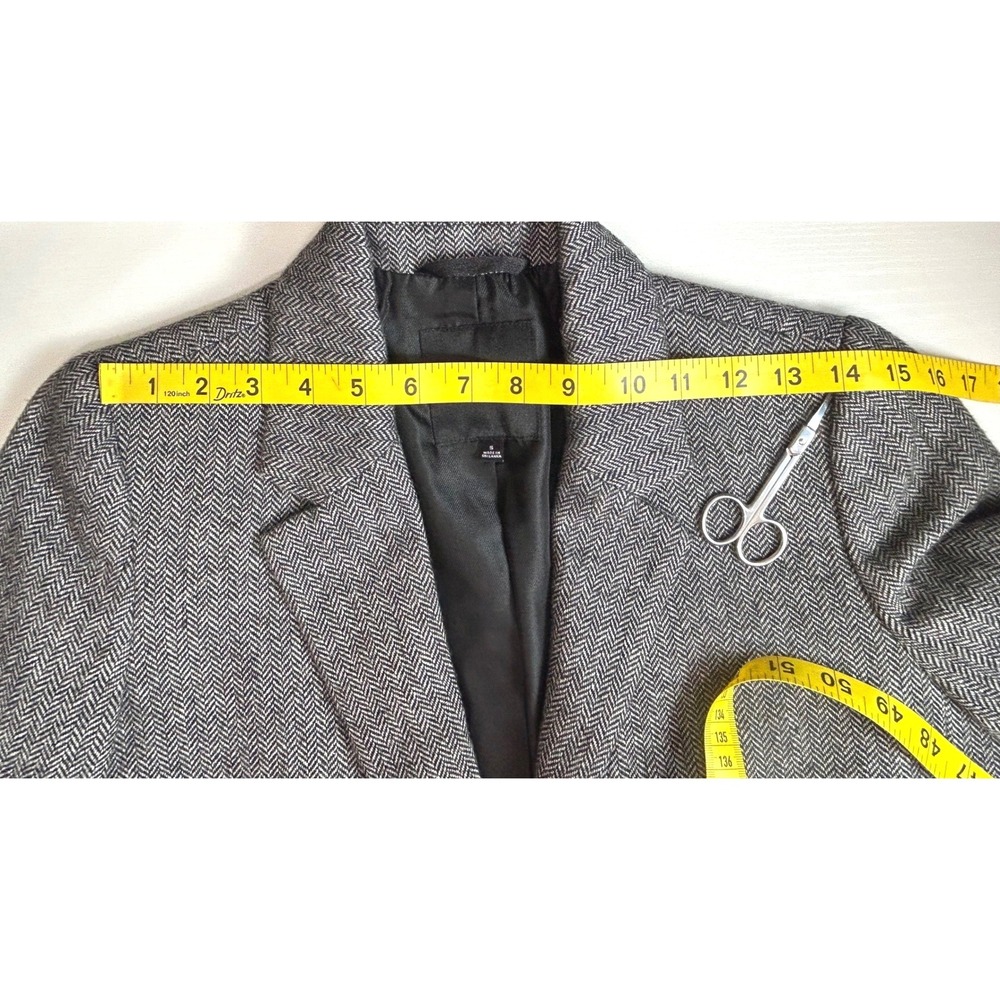 Madewell Grey Herringbone Wool Blend Blazer MA318 Womens Small Single Button - Picture 4 of 14